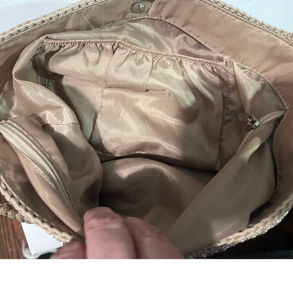 The Sak Originals Crochet Shoulder Bag Striped Tan Cream &‎ Purple - Unique Find - Picture 11 of 14